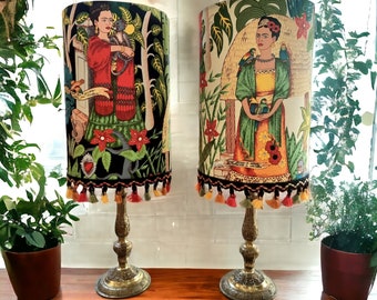 FRIDA KAHLO lampshades * High quality designer fabric - Alexander Henry * as Lamp or pendant shade * Handmade to order