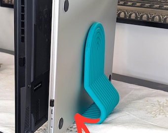 3D Printed Dual Laptop Stand – Vertical Desk Organizer by Forgecore