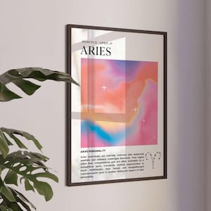 Widder Sternzeichen Print: Buntes Astrologie Poster (Digitaler Download)