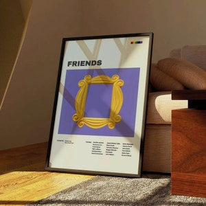 Poster degli amici / Stampa del programma televisivo degli amici / Arte della parete minimalista / Stampa vintage / Poster estetico / Download digitale / Stampa regalo