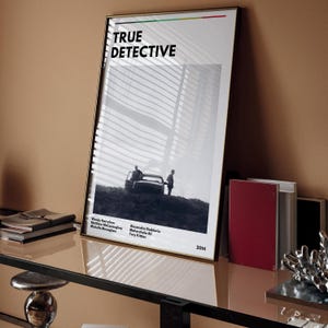 Póster de True Detective, impresión minimalista de la serie, arte mural en blanco y negro, descarga digital, decoración moderna del hogar, póster de la serie HBO