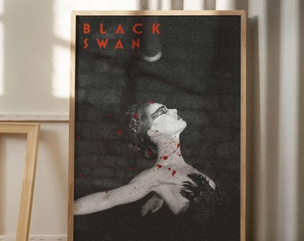 Black Swan Poster | Movie Wall Art | Midcentury Poster | Minimalist Art Print | Black White Poster | Digital Download | Gift Idea