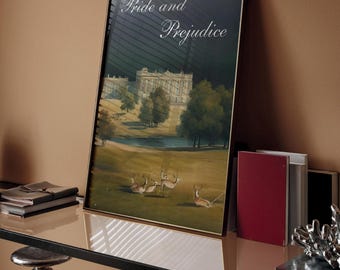 Pride and Prejudice Poster, Jane Austen Art Print, Regency Era Wall Art, Vintage English Landscape, Literary Decor Digital Download