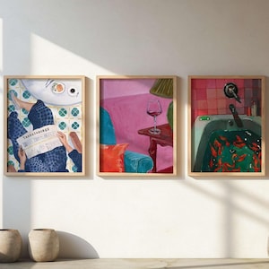 Minimalistisches 3er Set | Wein Poster | Ästhetische Wandkunst | Trendiger Druck | Modernes Wohndekor | Druckbare Wandkunst | Hochwertige JPG