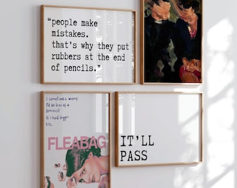 Fleabag Quote Art Prints: Minimalist TV Show Posters (Digital Download)