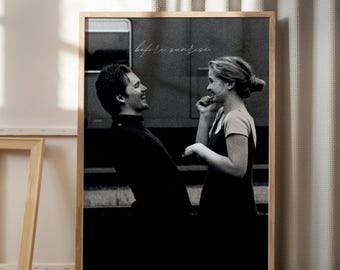 Before Sunrise Poster - Vintage Movie Print - Romantic Film Wall Art - Aesthetic Black and White Decor - Ethan Hawke & Julie Delpy