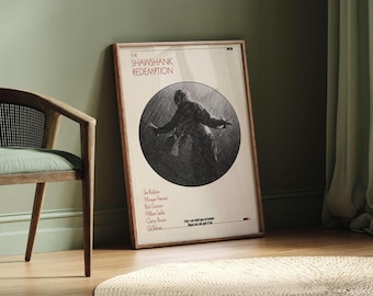 Shawshank Redemption Digital Art | Iconic Movie Poster | Unique Wall Art | Timeless Design for Home or Office Decor | Minimalist Wall Art