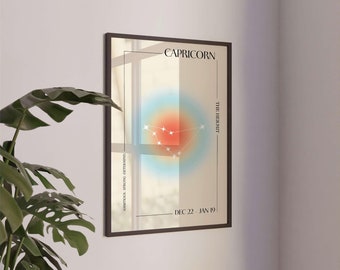 Capricorn Zodiac Art Print: Spiritual Astrology Poster (Digital Download)