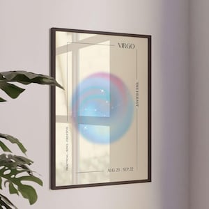 Virgo Wall Art | Virgo Zodiac Gift | Zodiac Wall Art | Astrology Poster | Aura Print | DIGITAL DOWNLOAD | Spiritual Print | Trendy Wall Art