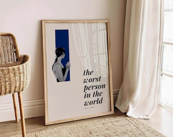 The Worst Person in the World Poster | Minimalist Movie Print | Modern Wall Art | Aesthetic Film Poster | Home Decor | Nordic Wall Art