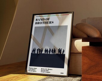 Pôster de Band of Brothers: Série de TV da Segunda Guerra Mundial, Arte de Parede Minimalista (Download Digital)