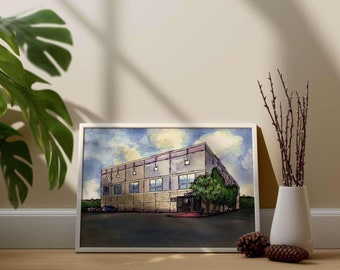 The Office TV show , Pam&#39;s Watercolor Painting Print ,Watercolor Dunder Mifflin Art, Office Print, Digital Download