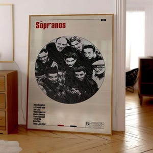 Póster de Los Soprano de James Gandolfini/ Arte de la serie Mafia de Tony Soprano/ Póster de película retro vintage/ Impresión minimalista de programa de televisión/ Descarga digital
