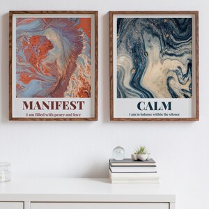 Retro Manifestation Art Print: Positive Affirmation Wall Decor (Digital Download)