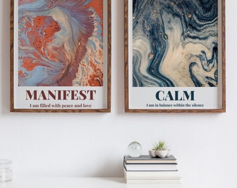 Retro Manifestation Art Print: Positive Affirmation Wall Decor (Digital Download)