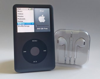 Apple iPod Classic - 第 7/6 世代、ブルー (3000 mAh バッテリー