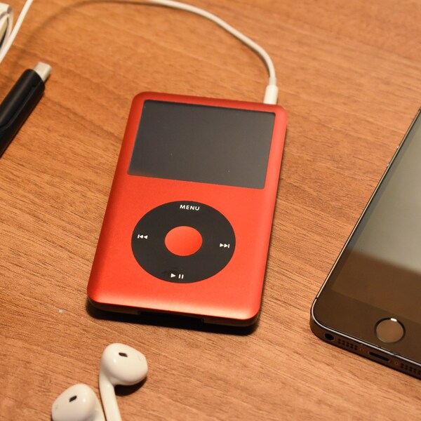 Refurbished iPod Classic 7th Generation Red- 512GB / 1TB Flash Storage - Extended Battery