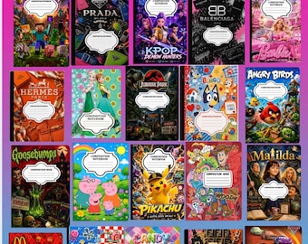 433 couvertures de cahiers de composition | Modèles Canva | Pack de couvertures de cahiers à imprimer | Couvertures scolaires | Couvertures de journaux
