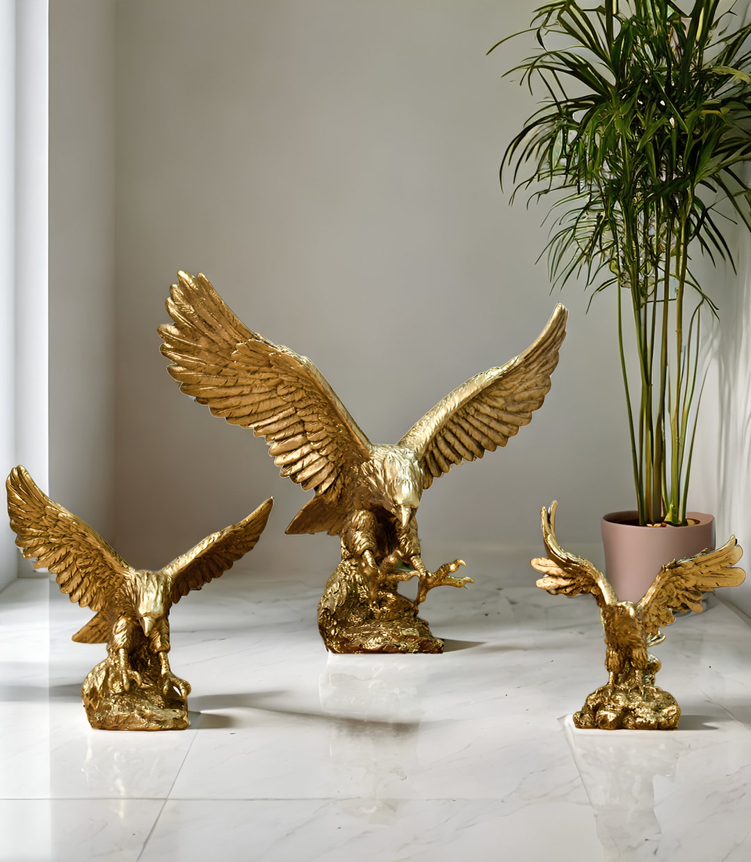American Resin Eagle Statue Sculpture Collection Decorative Etsy