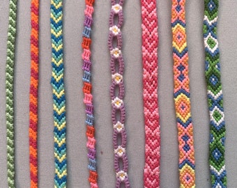 Custom friendship bracelets with the colors of your choice.