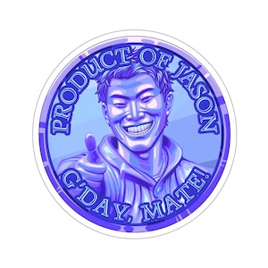 Adesivo de moeda de espírito de diamante de quem luta com monstros Jason Asano Adesivo de moeda de diamante G&#39;day Mate Produto de Jason Adesivo Classificação de diamante