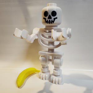 Mega Skeleton Minifig – 40cm/15,7&quot; LEGO-Inspired Giant – 3D Printed Halloween Display – DIY Kit or Assembled – Geek Shelf Buddy
