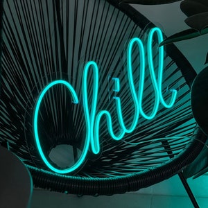 Neon Sign Chill | Night Lights Neon Signs Chill | chill room decor | chill vibes light |  Neon Wall Light  |  Bedroom light decoration