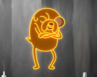 Characters From The Cartoons | Dog From The Cartoons Neon| Led Neon Sign | Jake the dog Neon | Jake Led Sign | Neon Sign With Image ArtWork