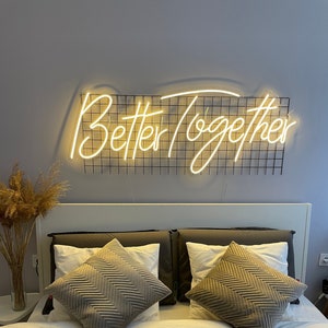 Better Together Custom LED Neon Sign | Wedding Decor | Bedroom Decor sign | Girlfriend gift | Custom Wedding Neon Light | Wedding Neon Sign