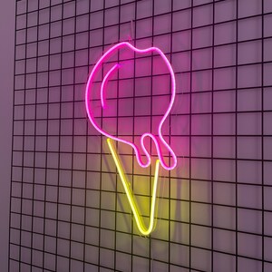 Ice Cream Neon Led Sign Ice Cream Neon light Wall Ice Cream Decor Handmade Neon Sign Ice Cream Party Wall Decor image 4