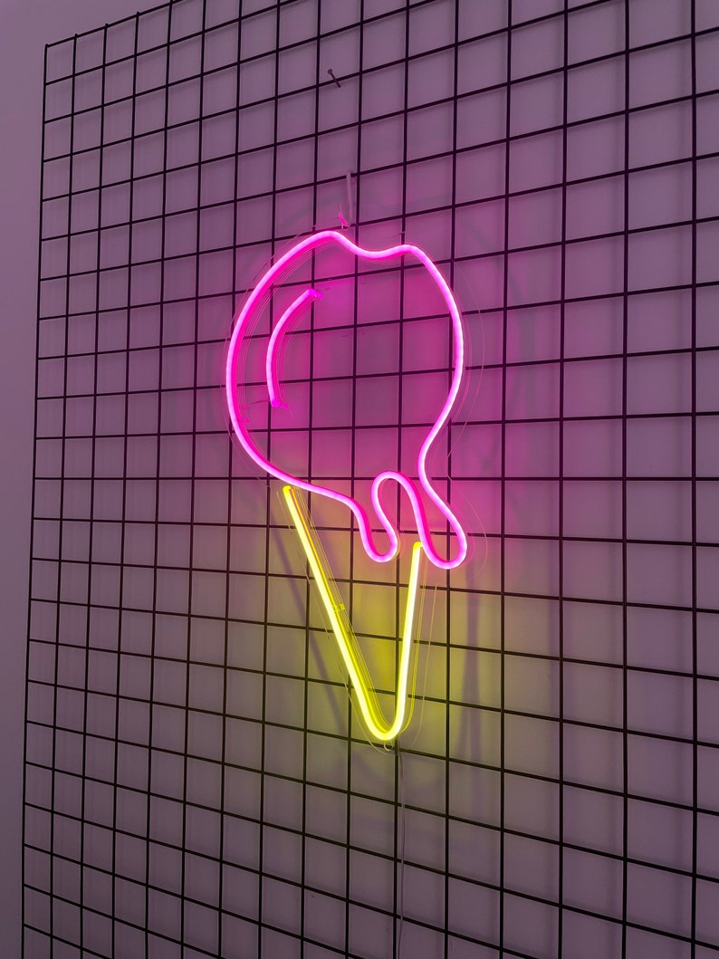 Ice Cream Neon Led Sign Ice Cream Neon light Wall Ice Cream Decor Handmade Neon Sign Ice Cream Party Wall Decor image 4