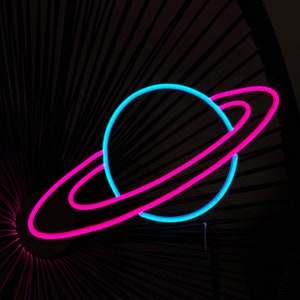 Planet neon sign | Neon sign space | Bedroom Decor sign | Neon led space | Planet Neon | Planet Shape Neon Sign | Neon Light Space Art