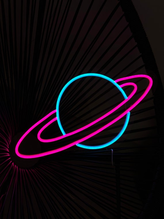 Planet neon sign | Neon sign space | Bedroom Decor sign | Neon led space | Planet Neon | Planet Shape Neon Sign | Neon Light Space Art