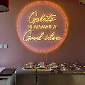 Gelato Neon Sign | Coffee Bar Decor | Ice Cream Sign | Dessert Shop Neon | Gelateria Neon Sign | Small Business Signage | Vintage Neon Sign