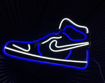 blue jordan neon