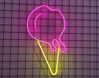 Ice Cream Neon Led Sign | Ice Cream Neon light | Wall Ice Cream Decor | Handmade Neon Sign | Ice Cream Party Wall Decor