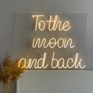To The Moon And Back Neon Sign Custom | Wedding led Decor | Bedroom Decor sign | Custom Girlfriend Gift Neon Light | Wedding Neon Sign