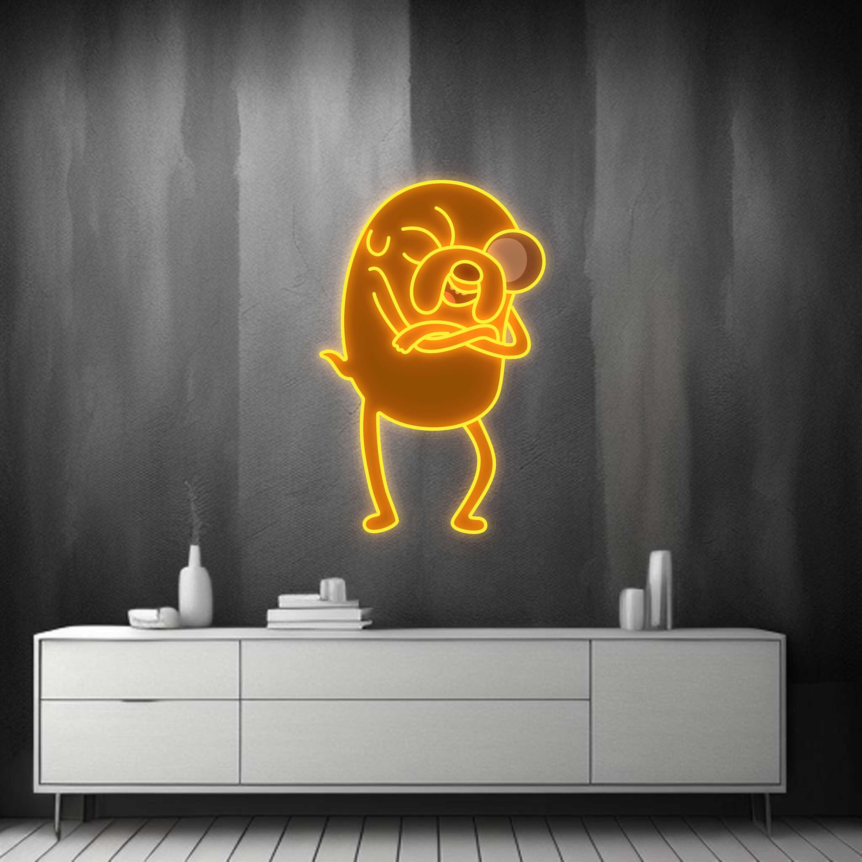 Characters From The Cartoons | Dog From The Cartoons Neon| Led Neon Sign | Jake the dog Neon | Jake Led Sign | Neon Sign With Image ArtWork