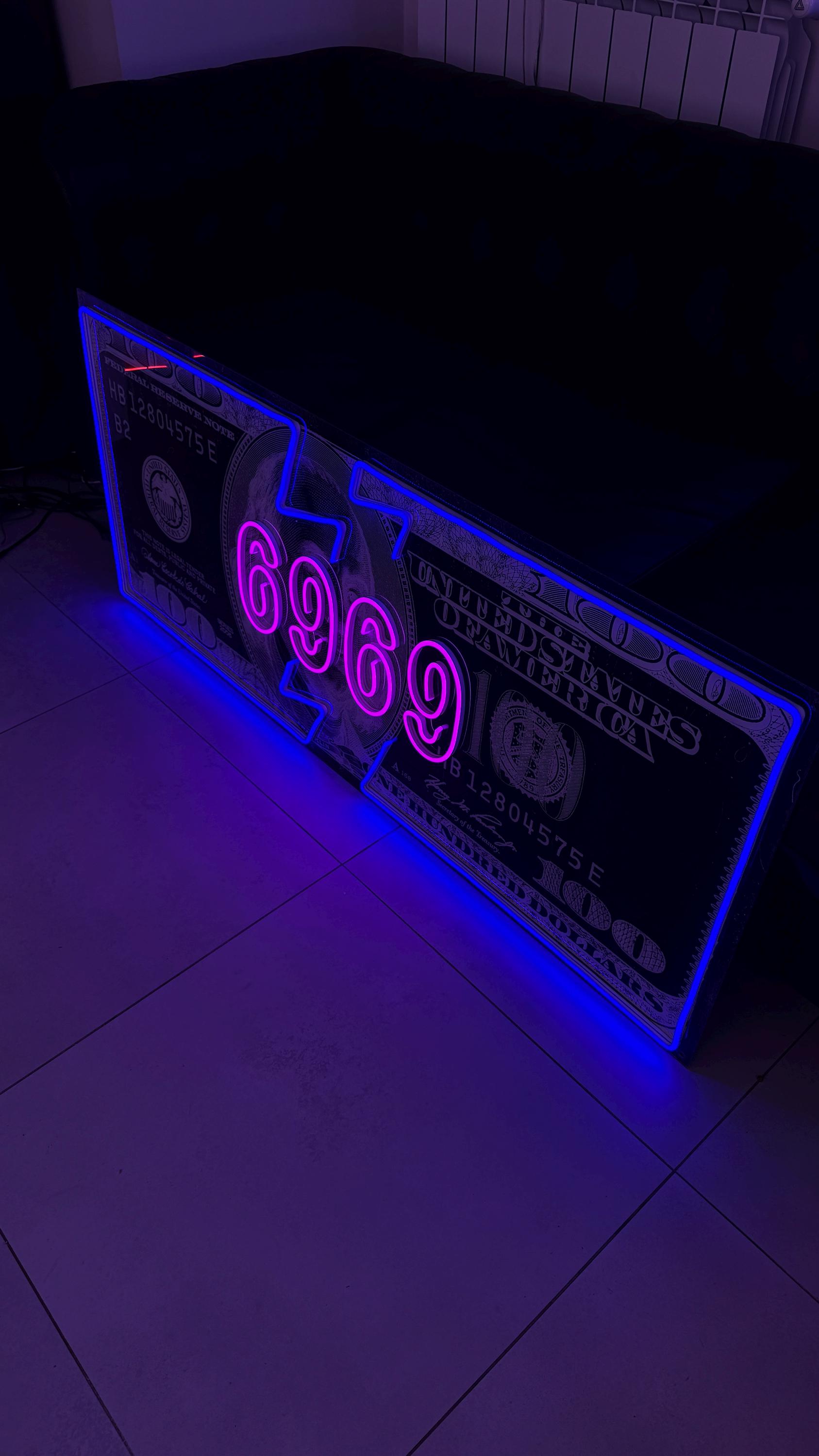 Art Neon Sign Cash | Cash Led Sign | Cash 6969 Neon Sign | Neon Dollar ...