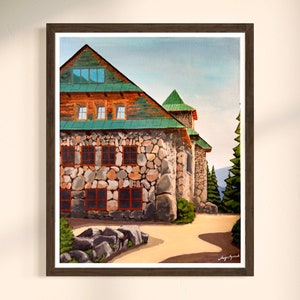 Murowaniec Berghütte in der Tatra - Polnisches Gebirge - Original Druck - Ein Geschenk für einen Bergliebhaber - Stein Gebäude - Geburtstag