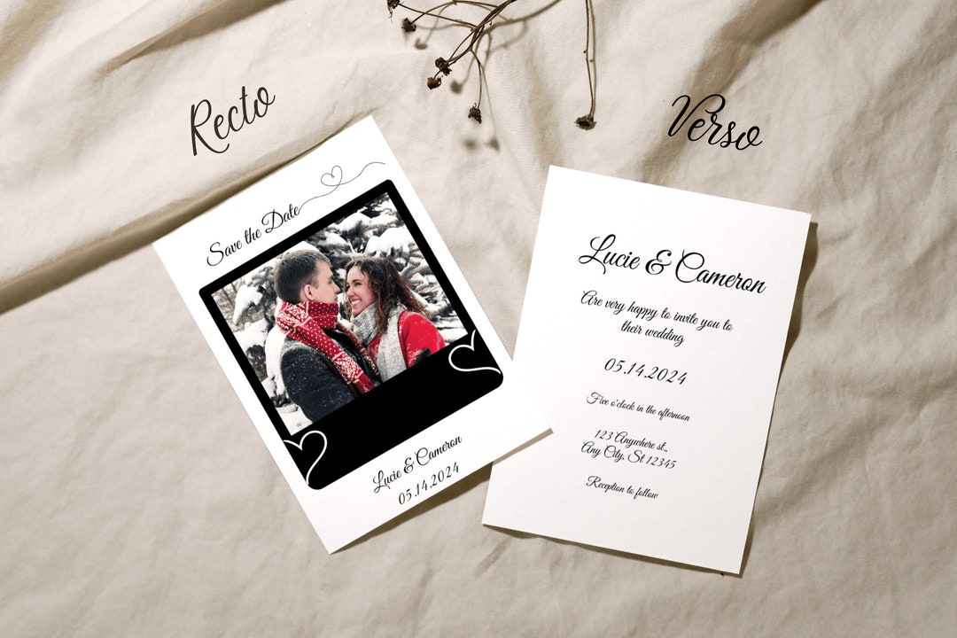 Personalized Wedding Save the Date With Vintage Photo Save Etsy