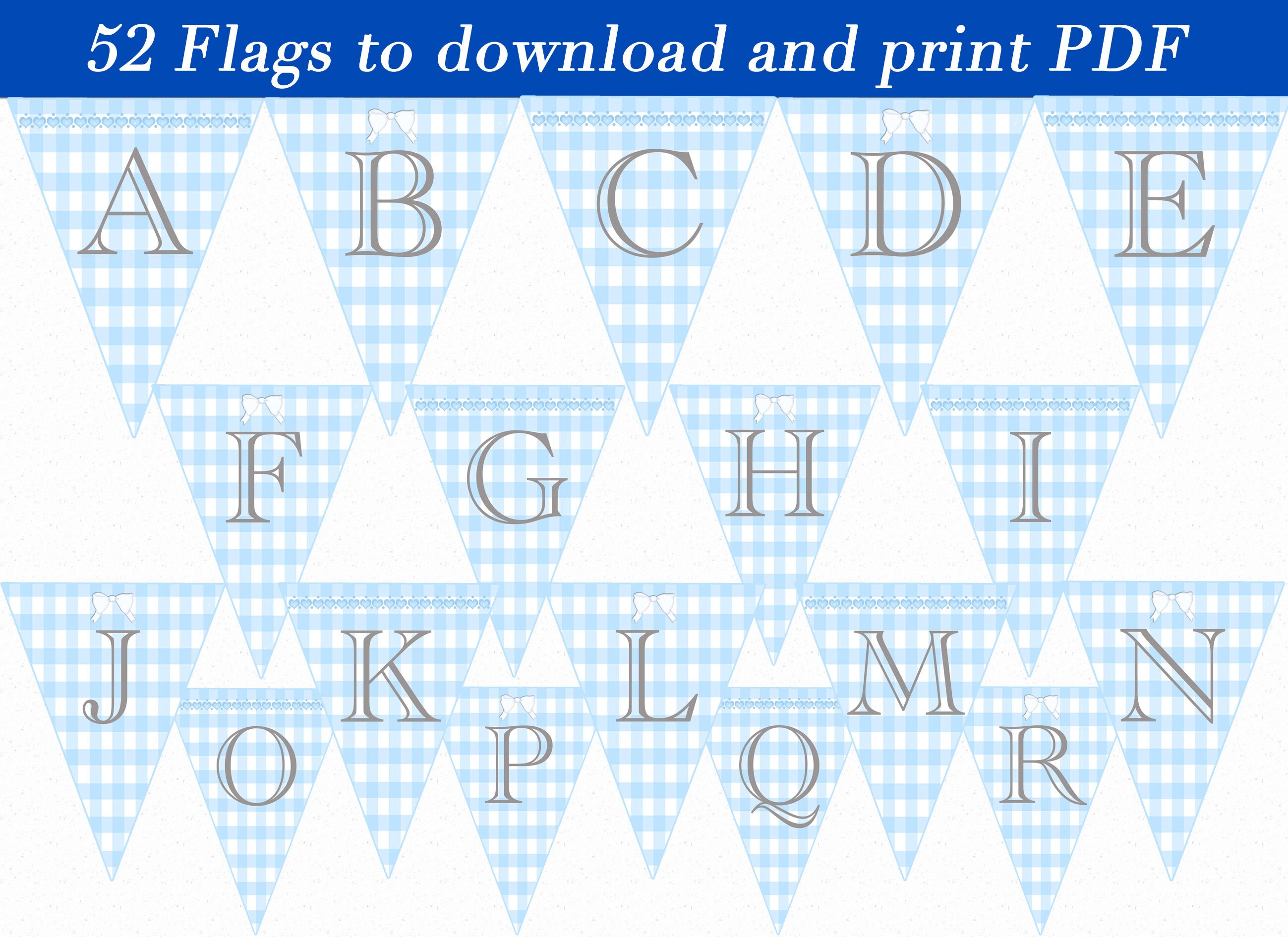 52 Flag Banners PDF for Immediate Download Blue and White - Etsy