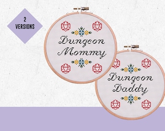 DND Cross Stitch Pattern, Dungeons and Dragons PDF Pattern, Funny Dungeon Master Gift