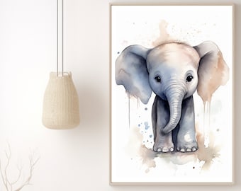 Poster children's room poster children children's poster animal poster children's picture poster baby poster baby gift baby room elephant picture wall decoration