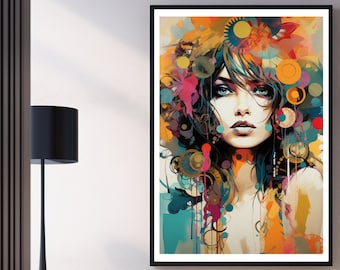 Pop Art Poster Woman Pop Art Picture Pop Art Canvas Pop Art Pictures Pop Art Print Pop Art Art with Woman Art Print Graphic Print Boho Art