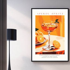 Aperol Spritz Poster Aperol Spritz Picture Aperol Spritz Art Aperol Spritz Print Wall Art Cocina Cocktail Poster Cocktail Picture Retro Poster