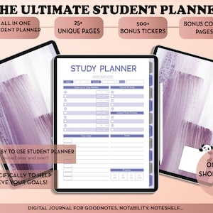Undated Student Digital Planner Goodnotes, Academic Planner, Portrait Digital Planner iPad, Student Planner iPad, College Academic
