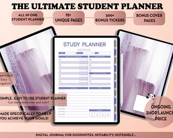 Undated Digital Student Planner, Goodnotes Academic Planner (PDF)