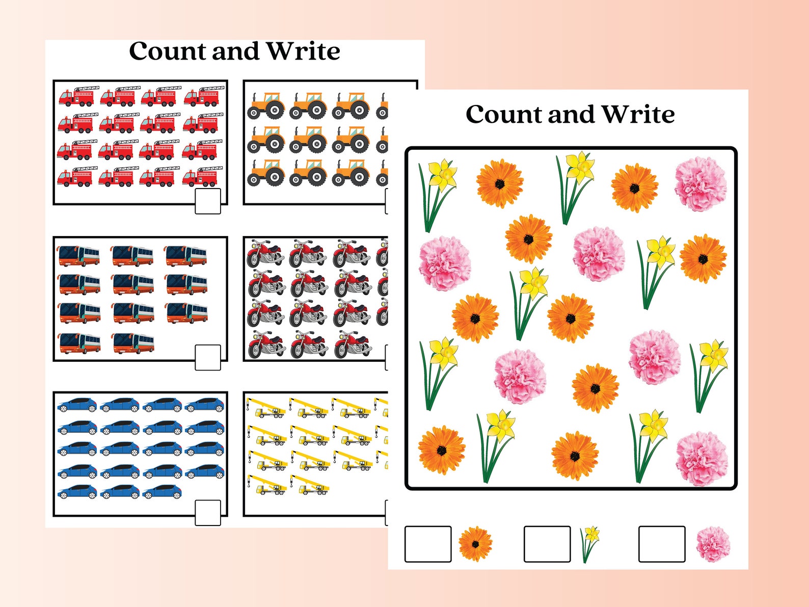 Learning Numbers Printable, Preschool Activity Worksheet (PDF Pattern ...