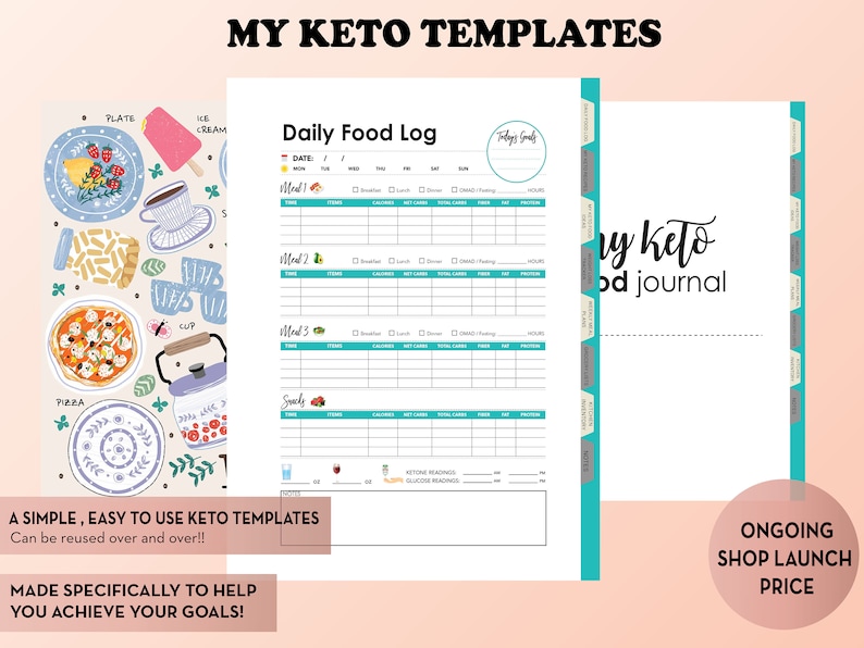 Keto Planner Printables, Ketogenic Diet Templates, Keto Inserts, Keto ...